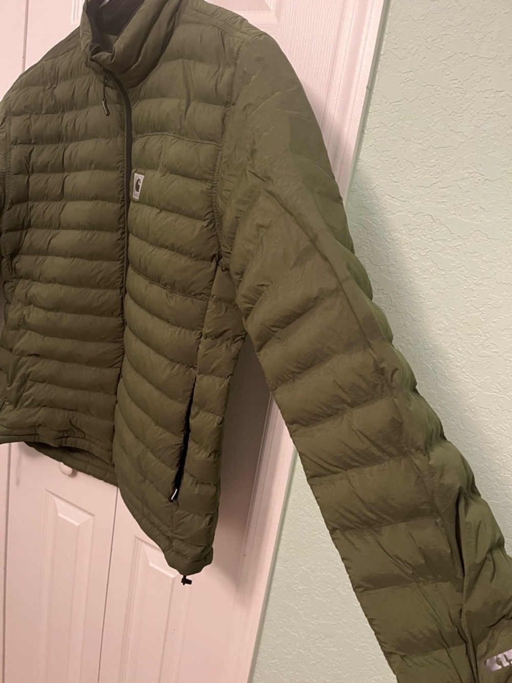 Carhartt Olive Quilted Down-Style Jacket XL - Picture 6 of 9